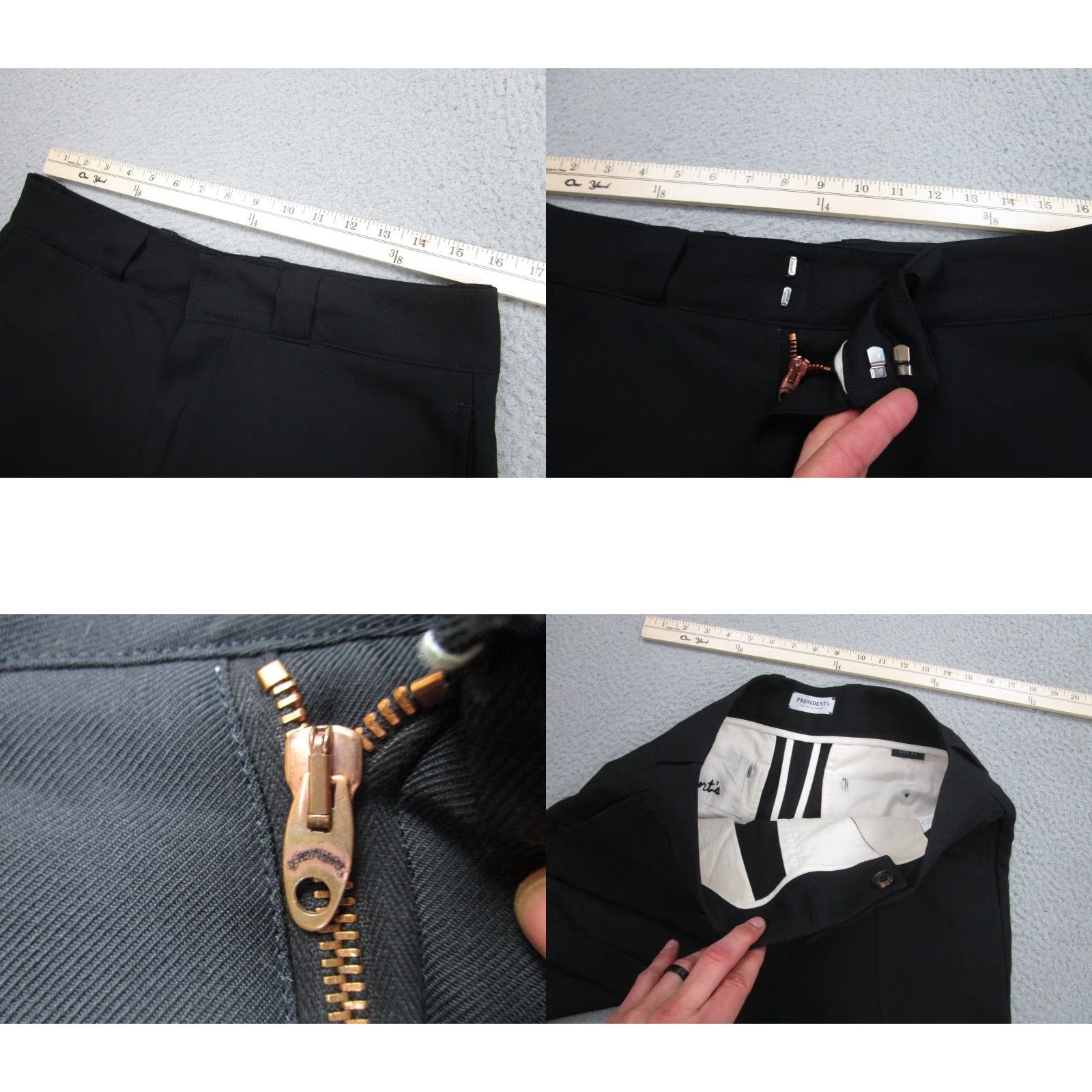 Vintage Presidents Tuscany Dress Pants Mens 32 Black Wool Flat Front Formal Dickens P's Dress Pants Mens 32 Black Wool Flat Front Formal Dickens P's Size US 32 / EU 48 - 8 Thumbnail
