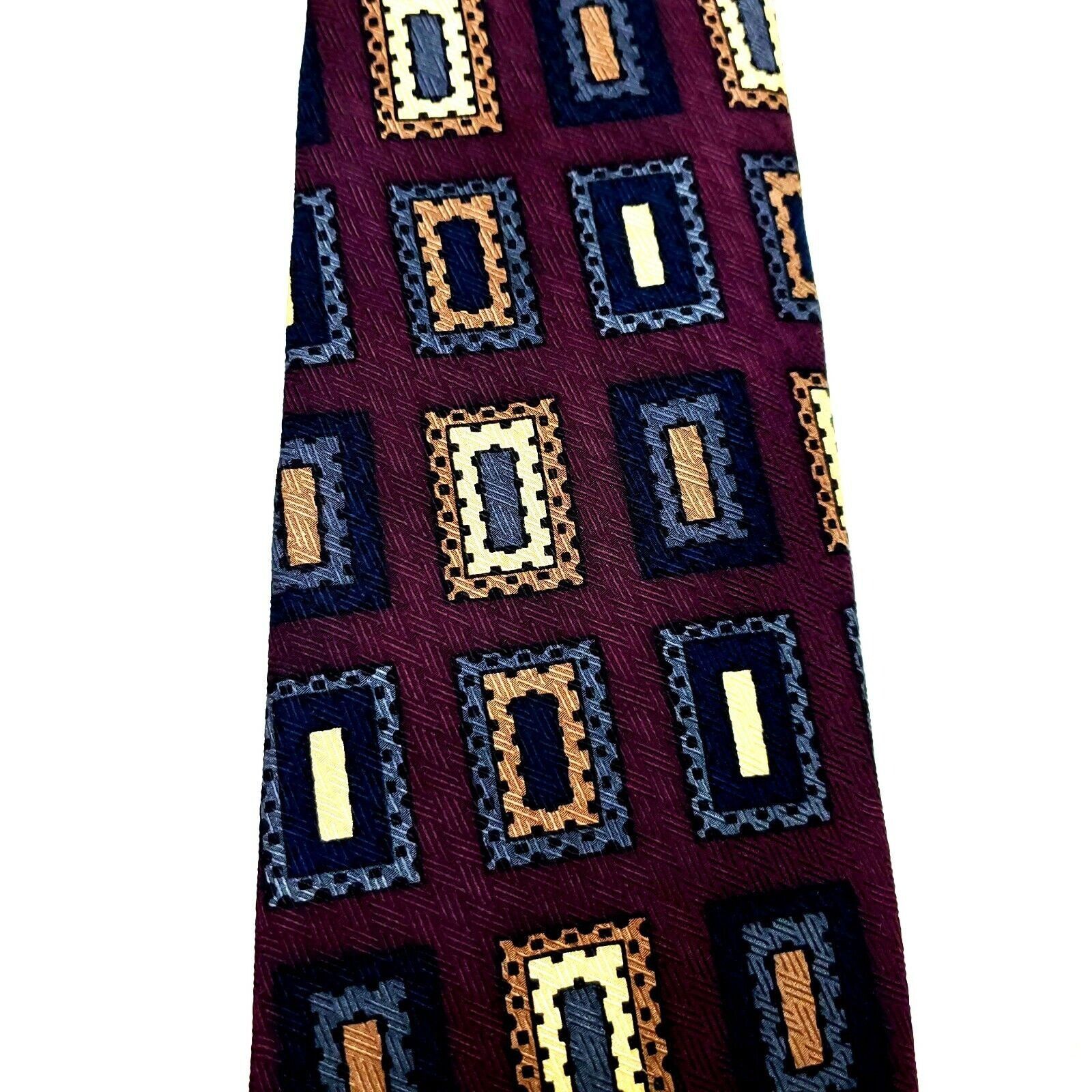 Vintage Ferrell Reed Shorts Silk Tie Print Burgundy Red Wide Size ONE SIZE - 2 Thumbnail