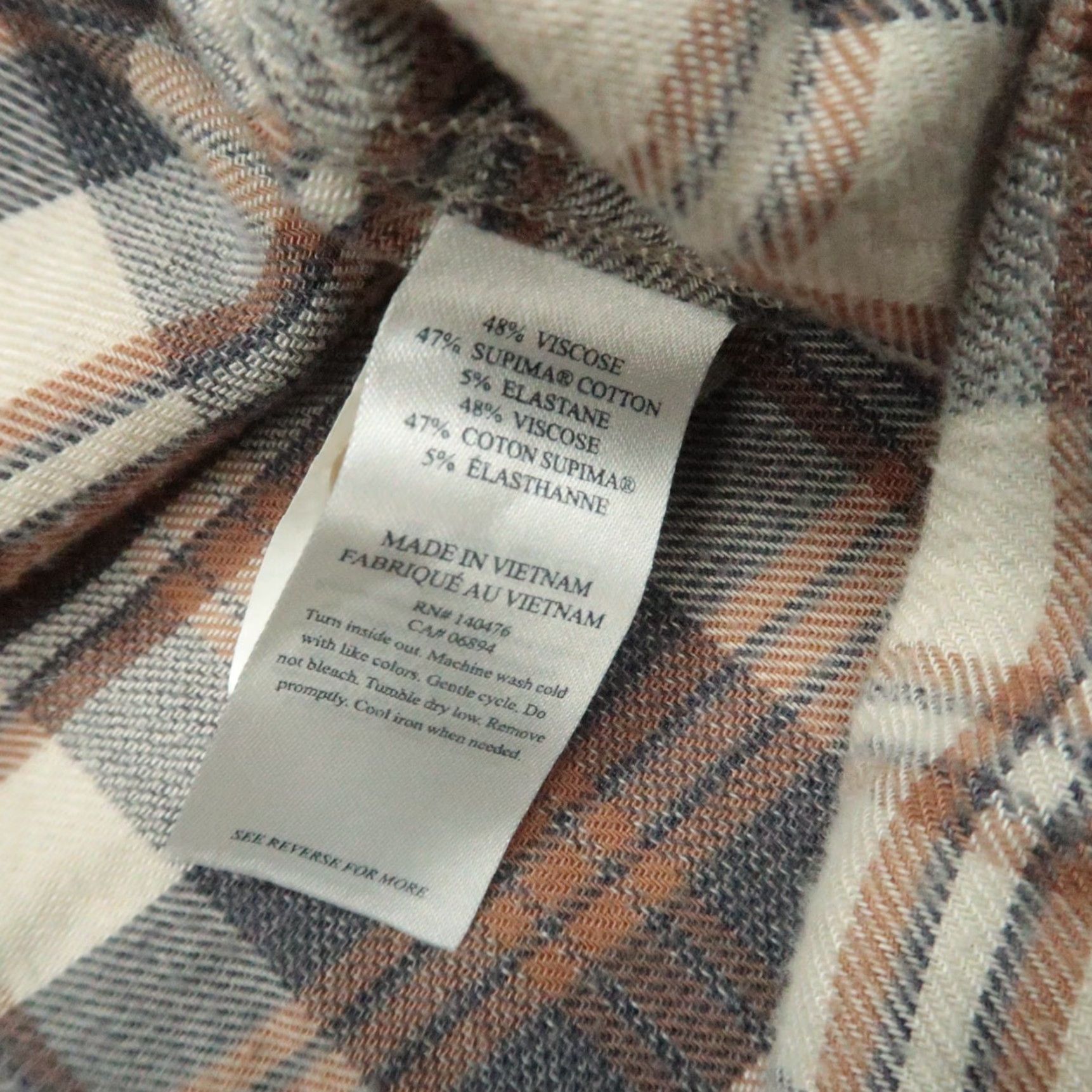 Faherty Faherty Shirt Mens Large Brown Tan Plaid Movement Flannel Button Stretch Size US L / EU 52-54 / 3 - 4 Thumbnail