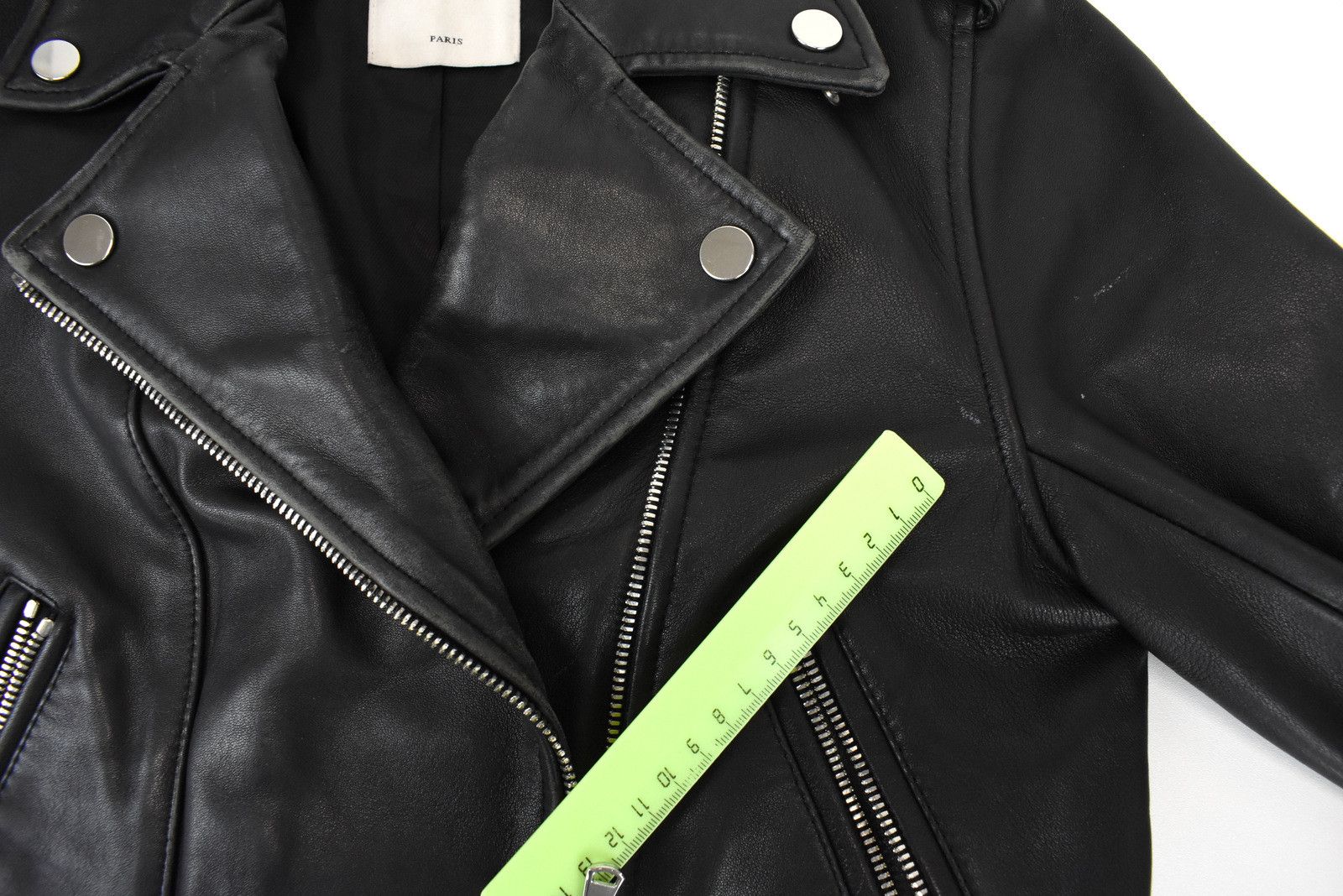 Sandro SANDRO Jacket Women XS Cropped Leather Asymmetrical Zip Size XS / US 0-2 / IT 36-38 - 10 Thumbnail