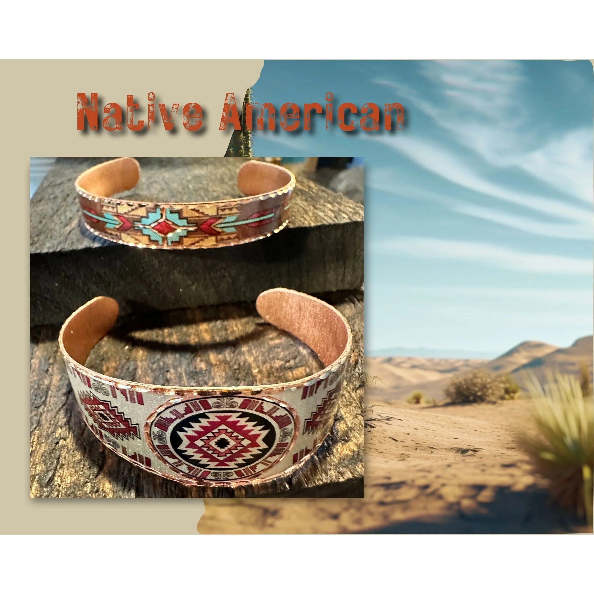 Other Handmade Boho Native American Cuff Bracelet, Southwest Nativ Size ONE SIZE - 1 Thumbnail