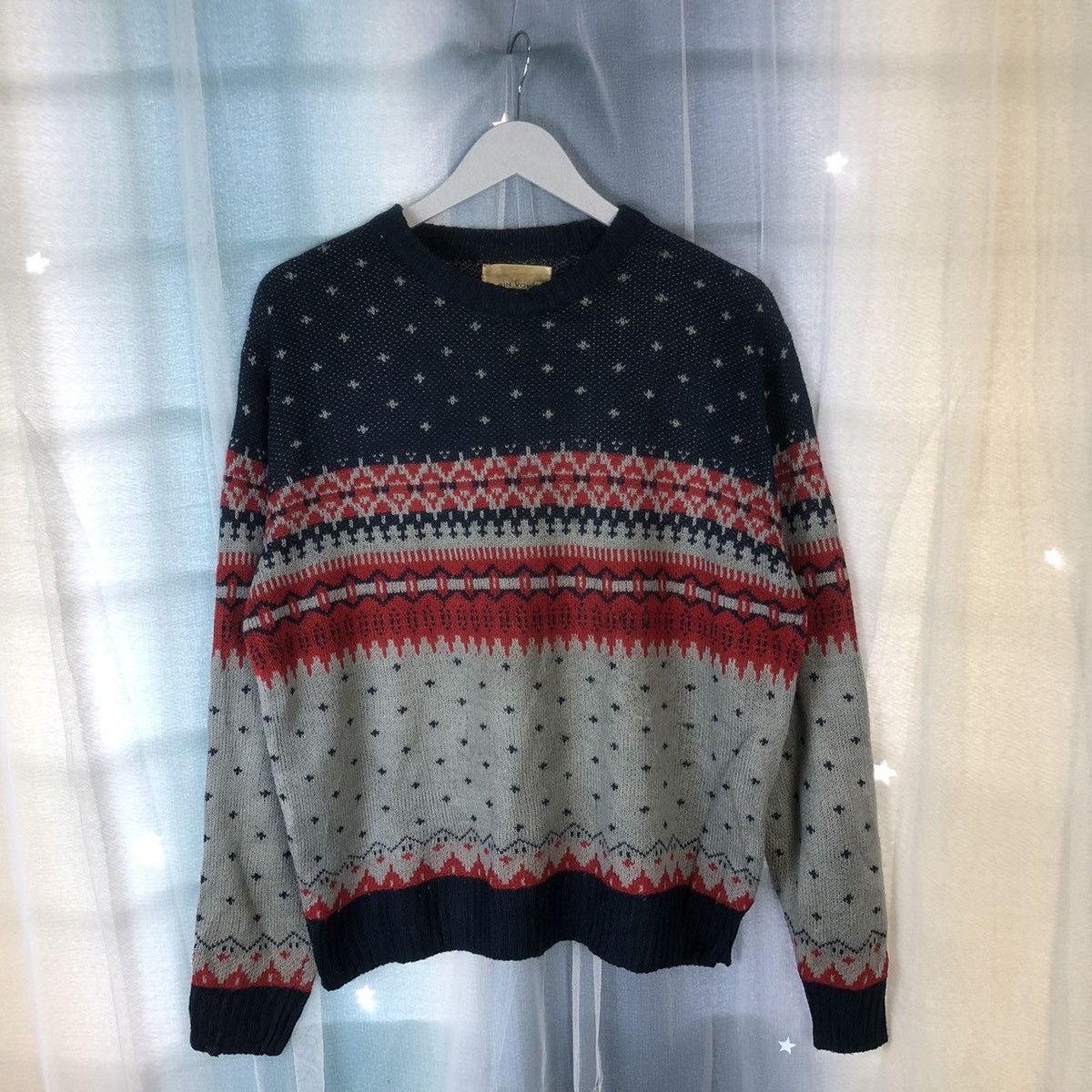 image of Homespun Knitwear Virgin Voyage Art Design Knitwear Vintage 7410 in Mix, Women's (Size Medium)