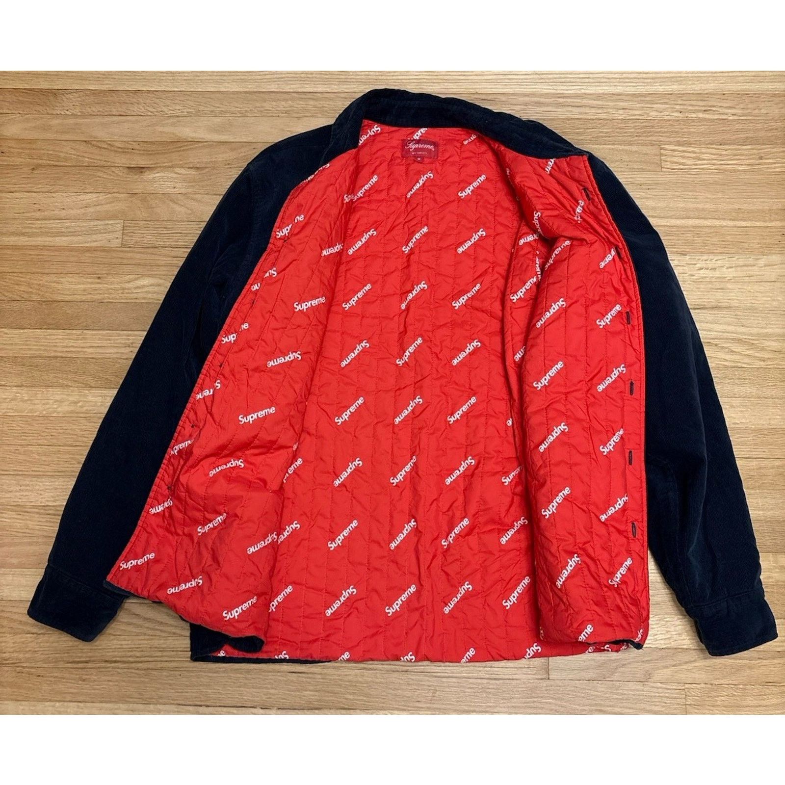 Supreme Supreme Men’s Corduroy M Quilted Blue Shirt w/ Pockets FW17 Size US M / EU 48-50 / 2 - 4 Thumbnail