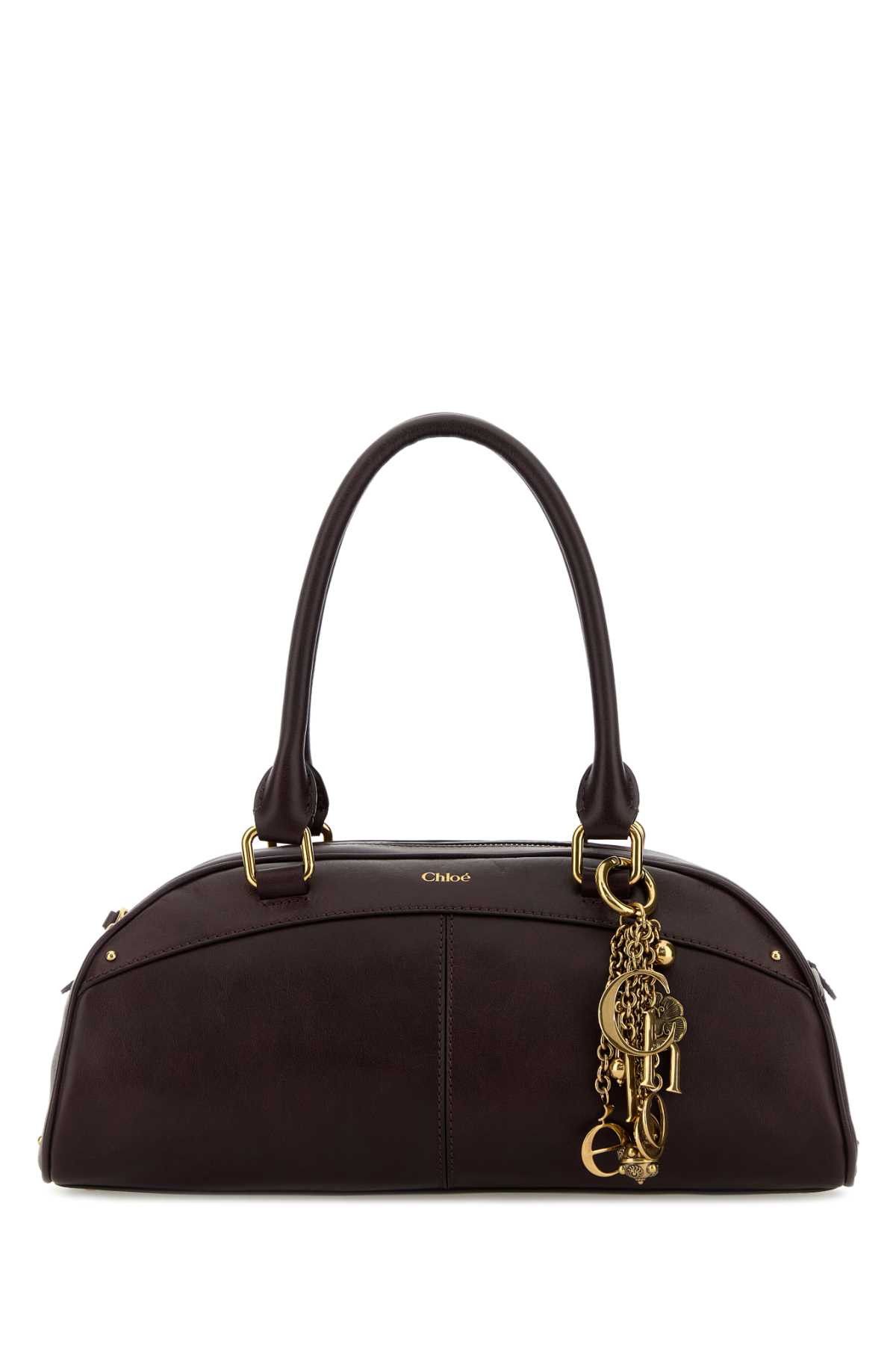 Chloe Plum Leather Bowling Handbag Size ONE SIZE - 1 Thumbnail