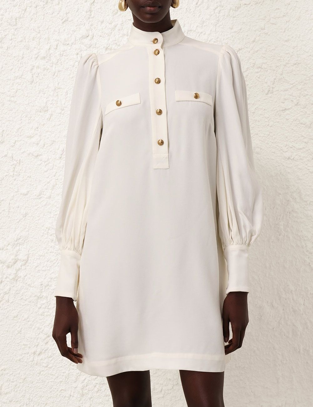 Zimmermann oc11z0825 Utility Mini Dress in Cream Size L / US 10 / IT 46 - 2 Thumbnail
