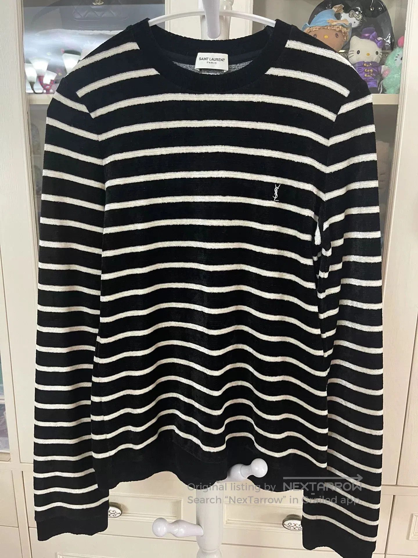 Saint Laurent Paris Saint Laurent Striped Long-Sleeve Sweater. Size L / US 10 / IT 46 - 1 Thumbnail
