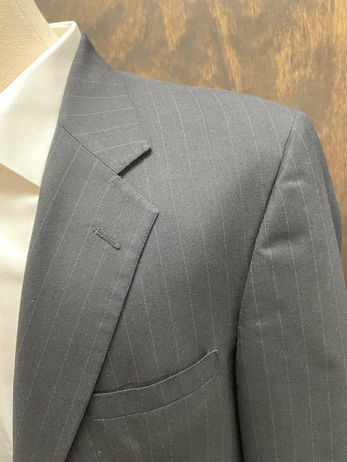 Brooks Brothers × Vintage Subtle Pinstripe Wool Suit Size 46R - 3 Thumbnail