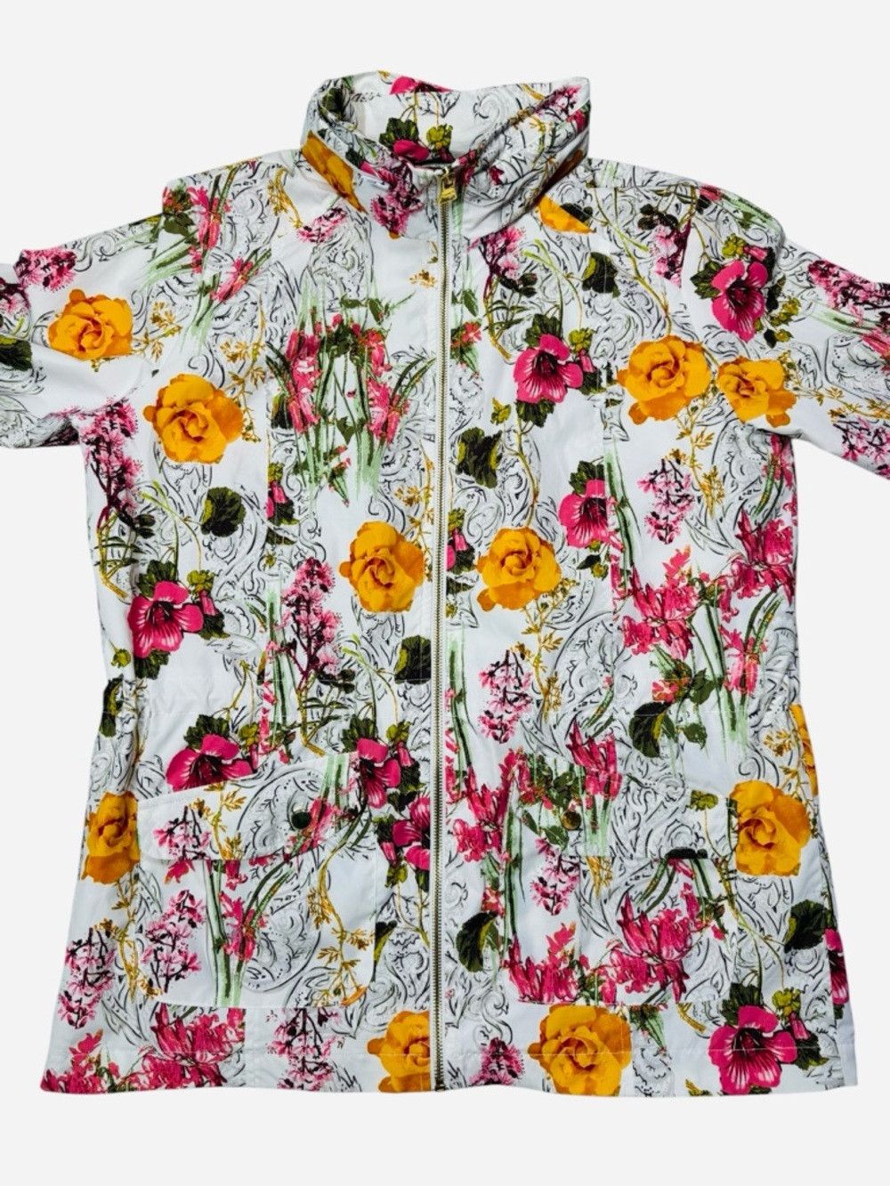 Style & Co Style & Co Floral Hooded Rain Jacket Size S Size S / US 4 / IT 40 - 4 Thumbnail