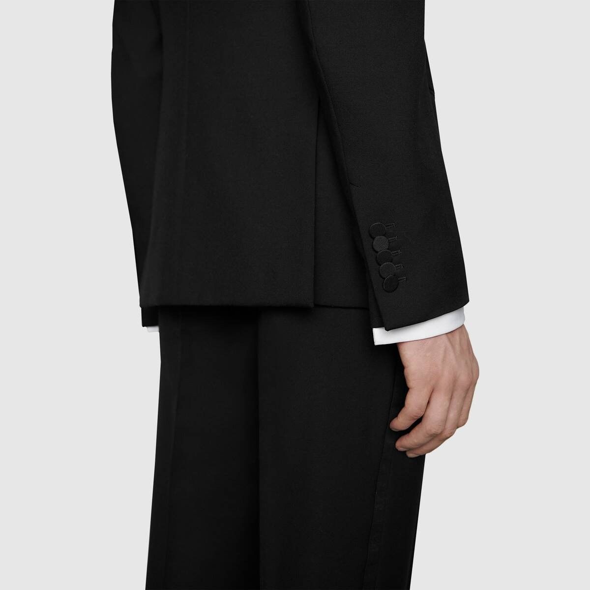 Gucci oc11z1025 Tapered Wool Mohair Tuxedo Suit in Black Size US M / EU 48-50 / 2 - 12 Thumbnail