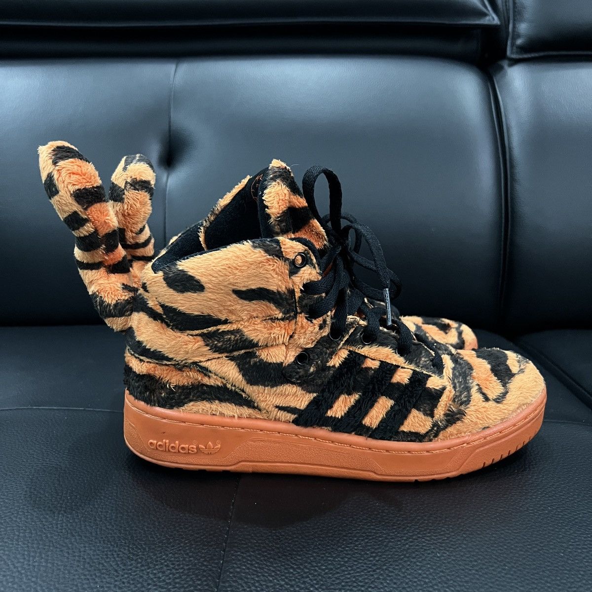 Jeremy Scott Adidas by Jeremy Scott FW14 Tiger Print Tail Sneakers Size US 6.5 / IT 36.5 - 9 Thumbnail