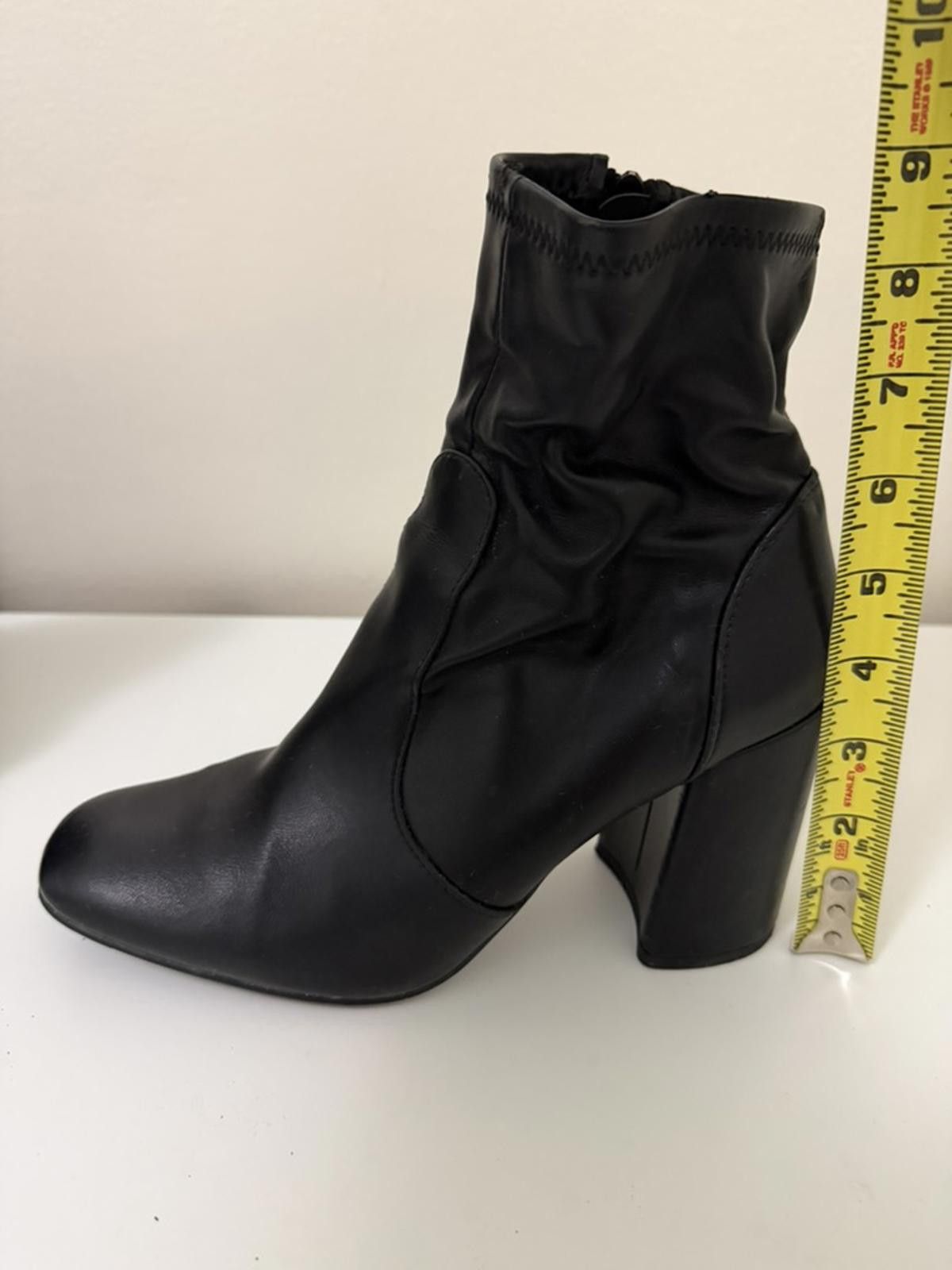 Unknown London Black Sock Boots with Block Heel Size US 8 / IT 38 - 8 Thumbnail
