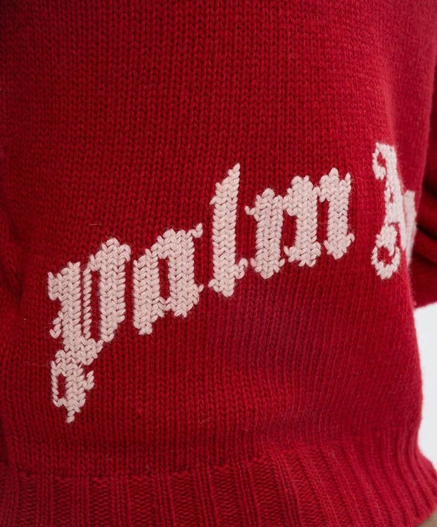 Palm Angels o1y1225 Crewneck Sweater in Red Size XS / US 0-2 / IT 36-38 - 4 Thumbnail