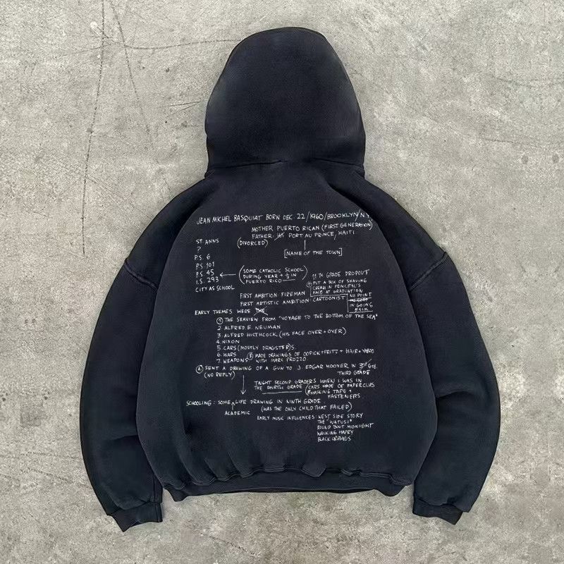Japanese Brand × Vintage Black washed vintage crown print hoodie y2k Size US L / EU 52-54 / 3 - 2 Thumbnail