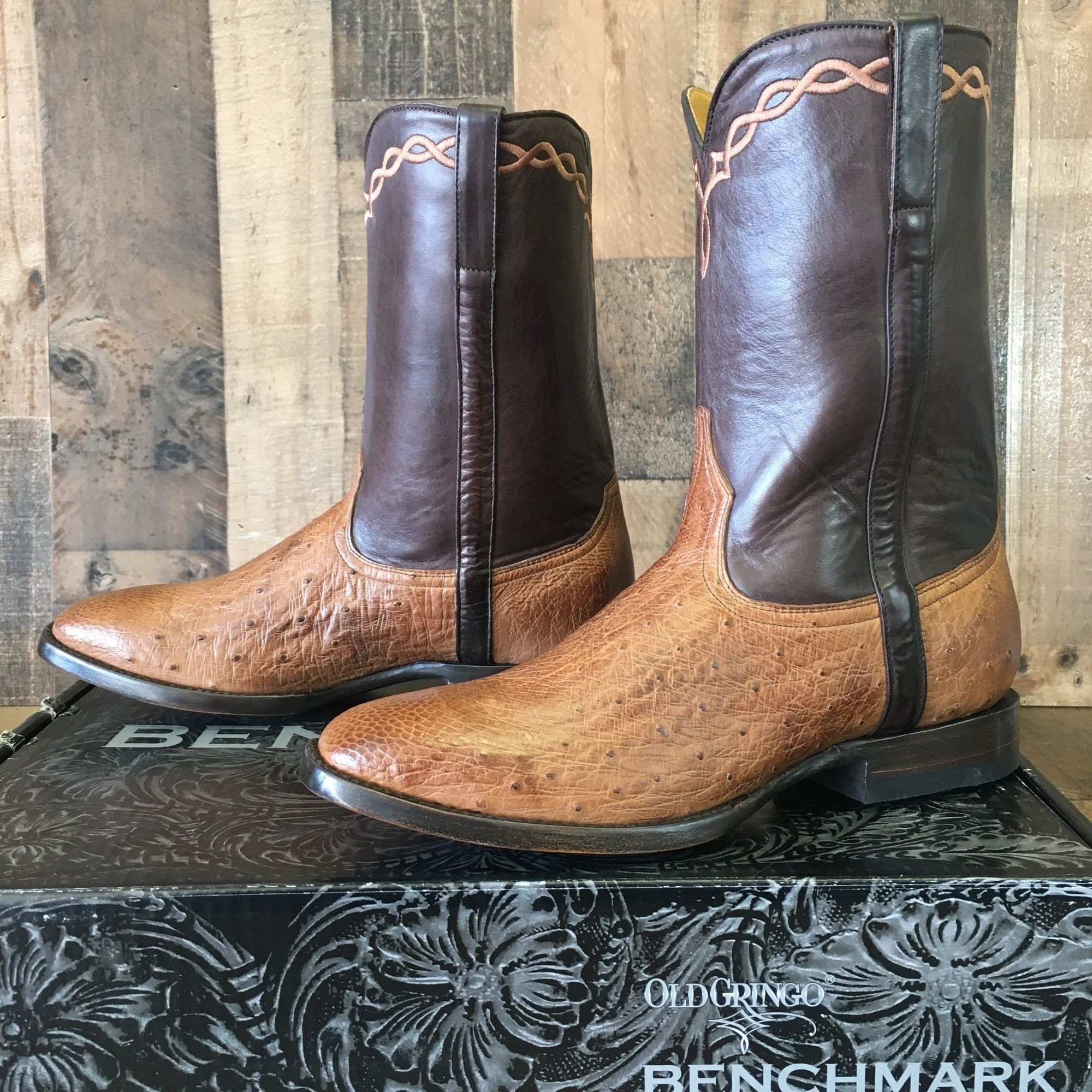 image of Old Gringo Benchmark Smooth Ostrich Mk2293-4 Boots 9 D in Brown, Men's