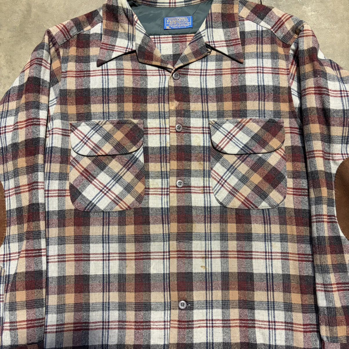 Pendleton Vintage 80s Pendleton Plaid Flannel Shirt Loop Collar Board Size US L / EU 52-54 / 3 - 7 Thumbnail