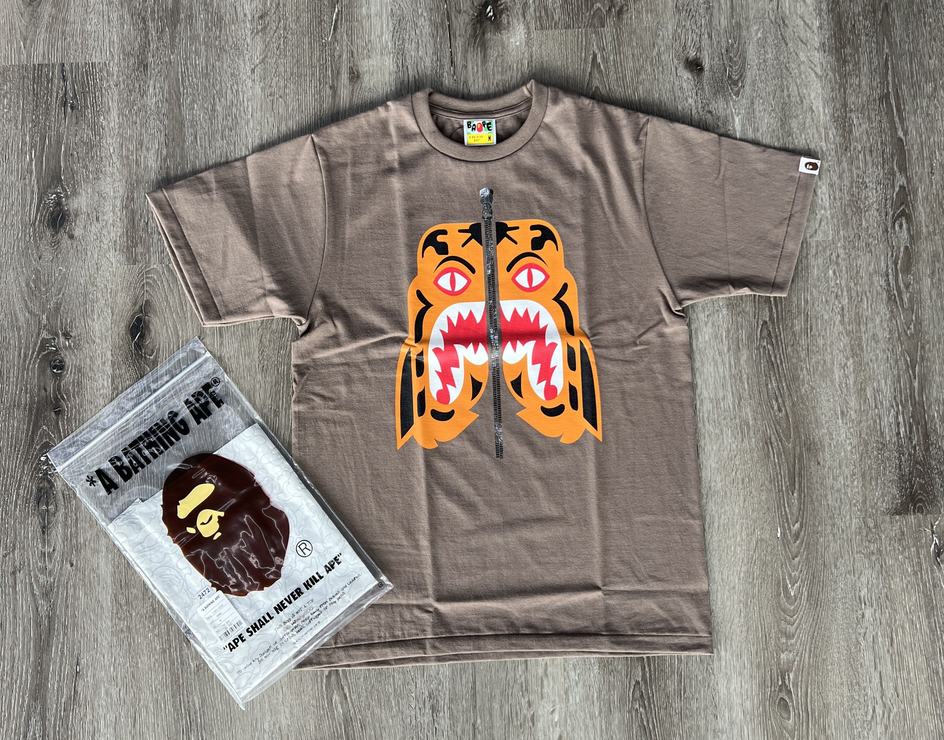 Bape BAPE Tiger Tee Brown Grailed