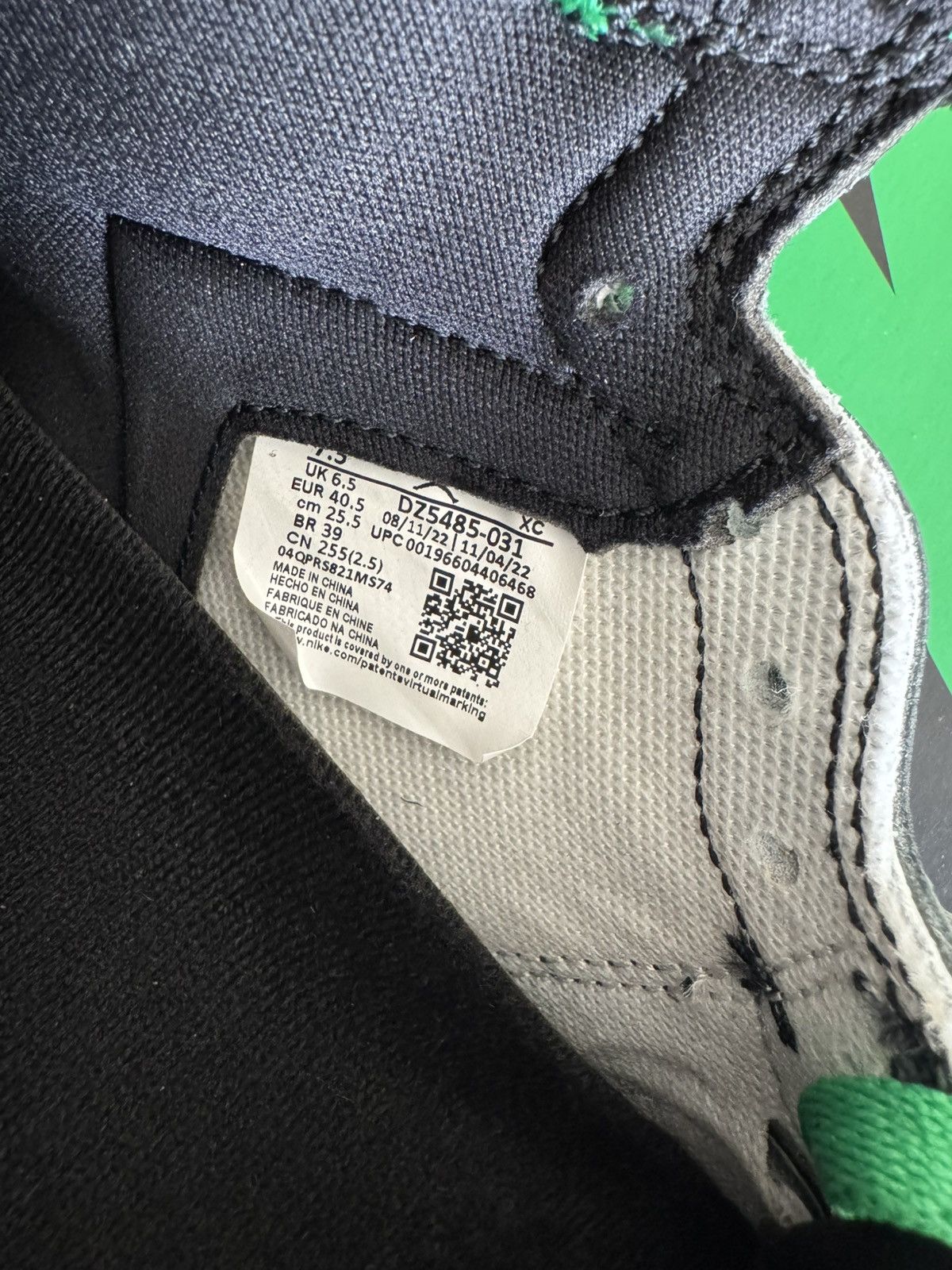 Jordan Brand Jordan Retro 1 High “Lucky Green” Size US 7.5 / EU 40-41 - 6 Thumbnail