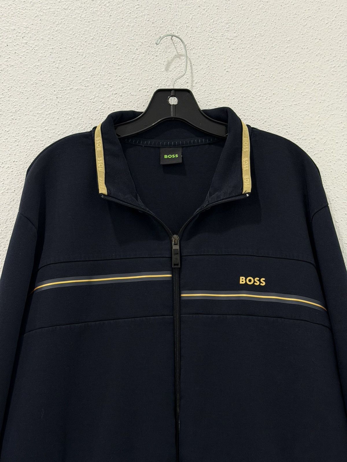 Hugo Boss Hugo Boss Men’s Cotton Track Jacket Navy Blue Gold Fits XL Size US XXL / EU 58 / 5 - 6 Thumbnail