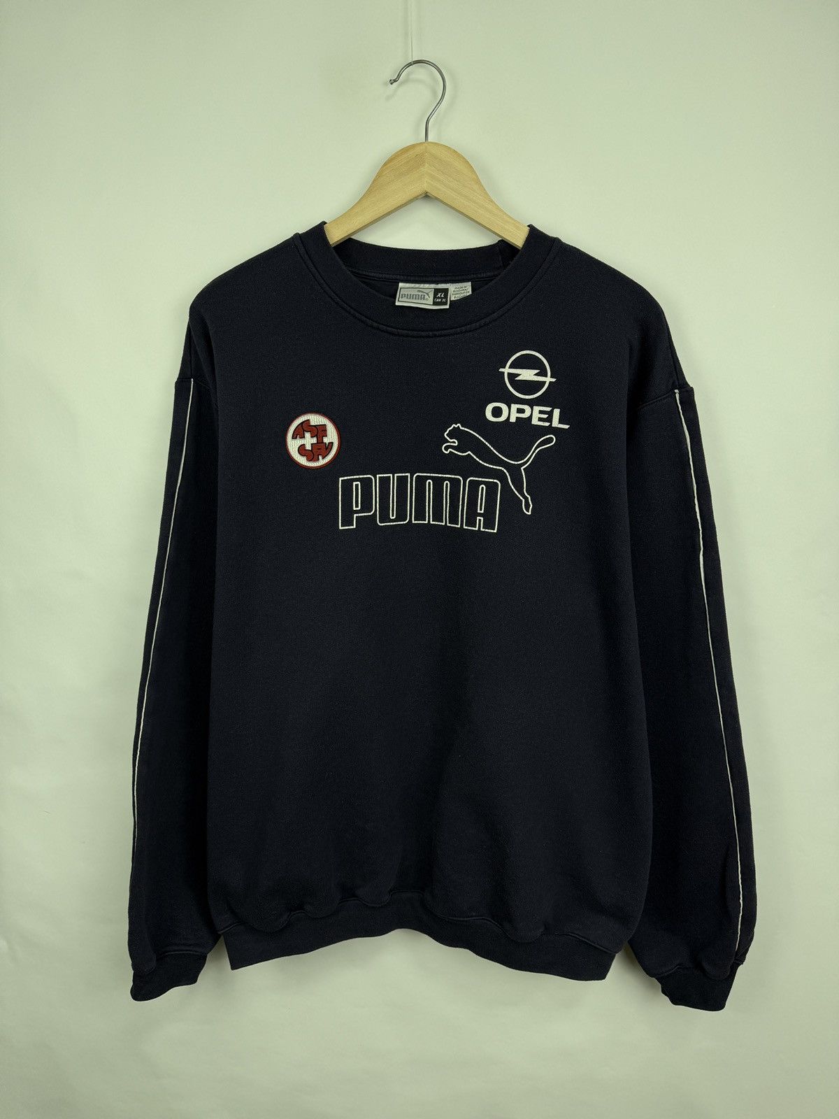 Puma 🇨🇭Vintage 90s Puma Switzerland Opel Suisse Soccer Sweatshirt Size US XL / EU 56 / 4 - 3 Thumbnail