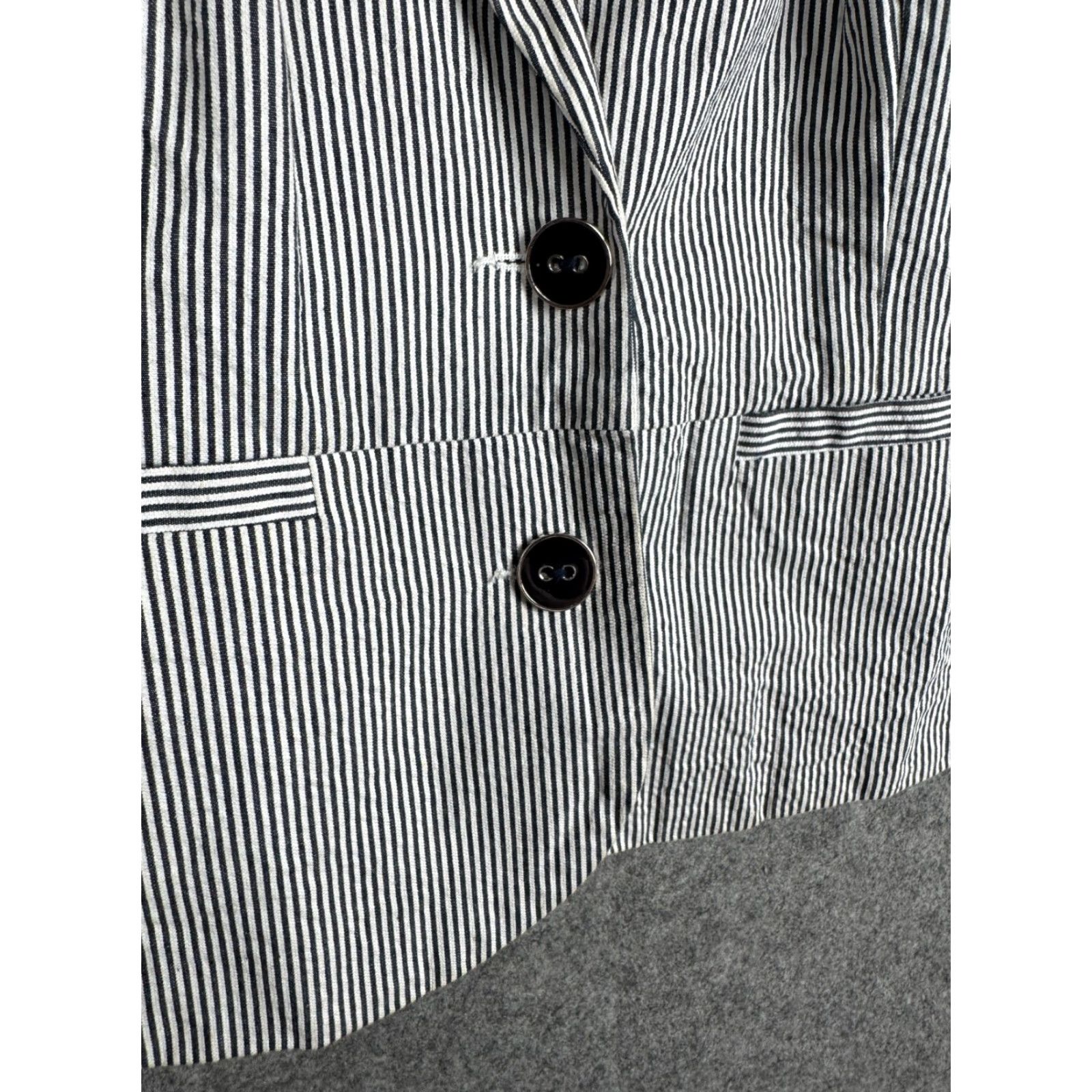 Sandro Sandro Blazer Jacket Women's Large Pinstripe 2-Button 100% Cotton Multicolor Short Sleeve Long Sleeve City Preppy Teacher Women Mens** Size L / US 10 / IT 46 - 6 Thumbnail