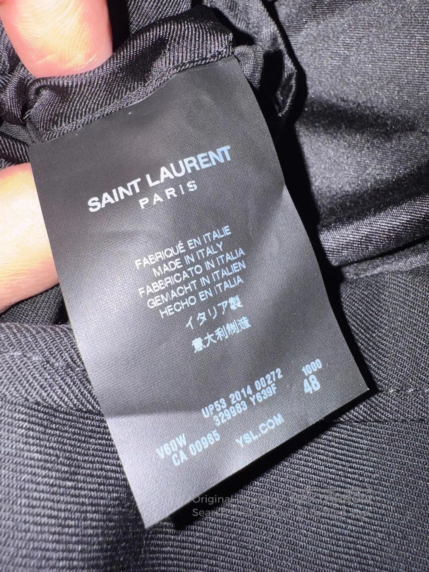 Saint Laurent Paris Black Single. Size US M / EU 48-50 / 2 - 7 Thumbnail