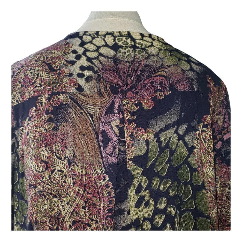 Designer CT1577 Ethyl Pleated Front Floral Long Sleeve Top M Size M / US 6-8 / IT 42-44 - 6 Thumbnail