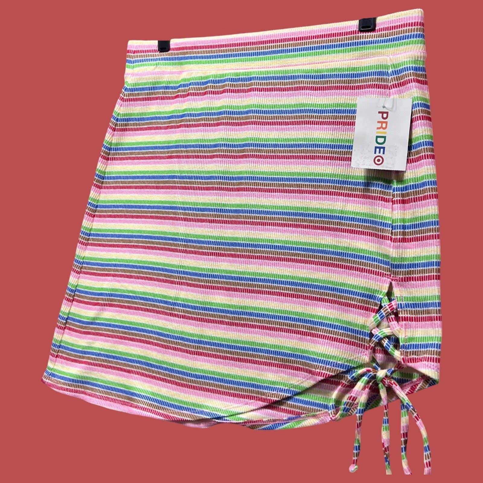Other Pride - Women's Mid-Rise Mini Asymmetrical Skirt Rainbow Str Size 32" / US 10 / IT 46 - 13 Thumbnail