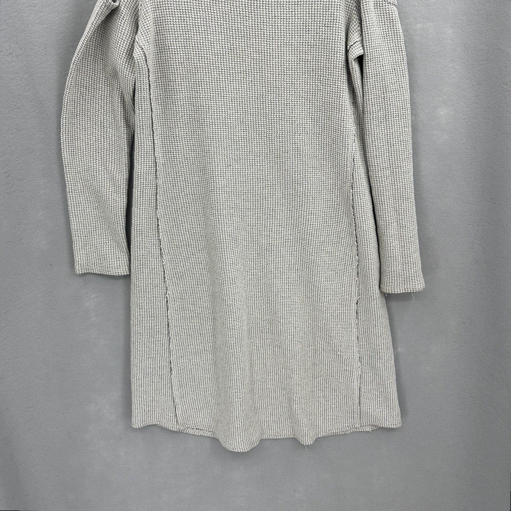 Anthropologie Anthropologie Sol Angeles Waffle Knit Dress Womens M Cold Shoulder Round Neck Midi A-Line Cotton Blend Knit Gray Sugar Bohemian Classic 90s? Size M / US 6-8 / IT 42-44 - 2 Thumbnail