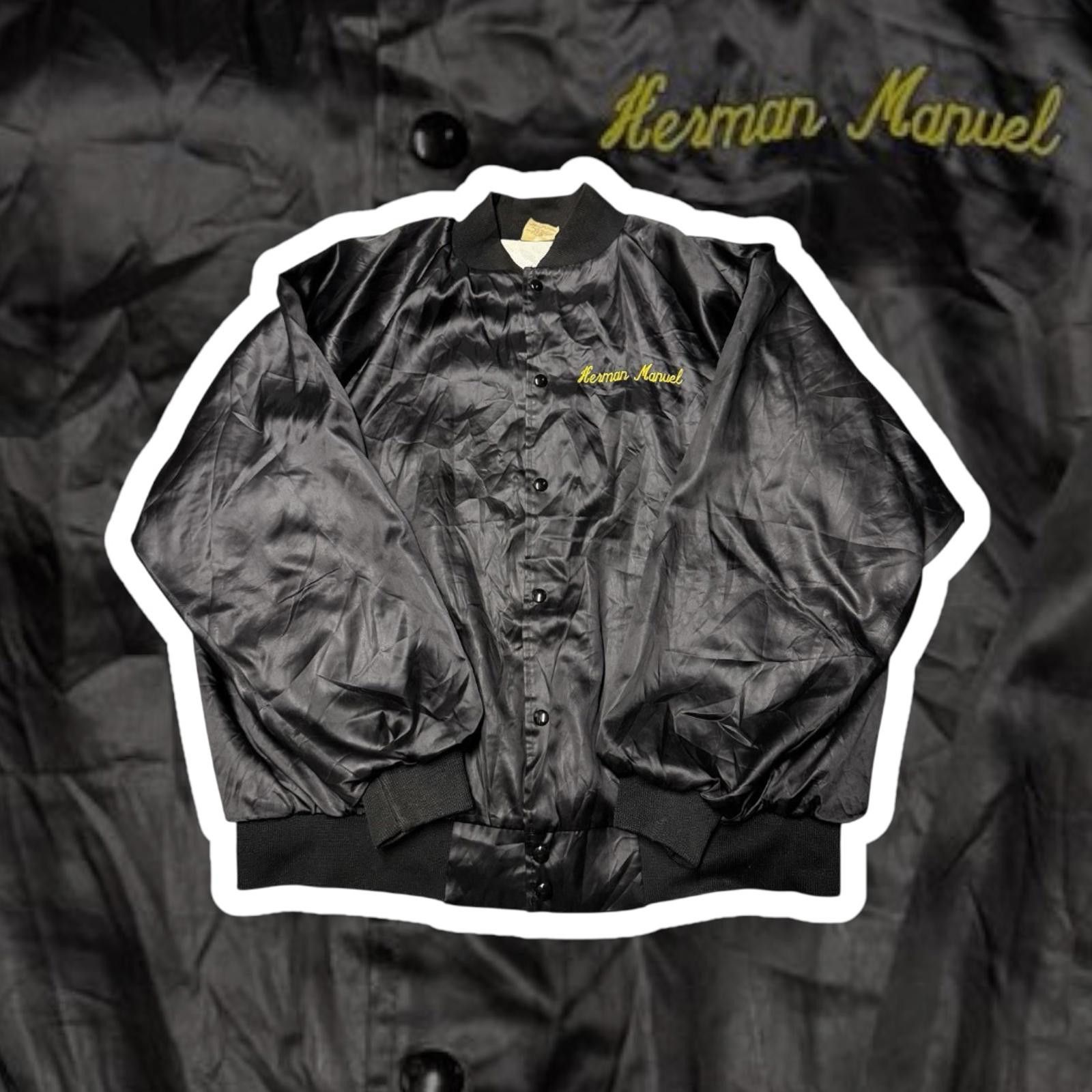 Other Vintage Black Satin Bomber Jacket with Embroidery Size US XXL / EU 58 / 5 - 1 Thumbnail