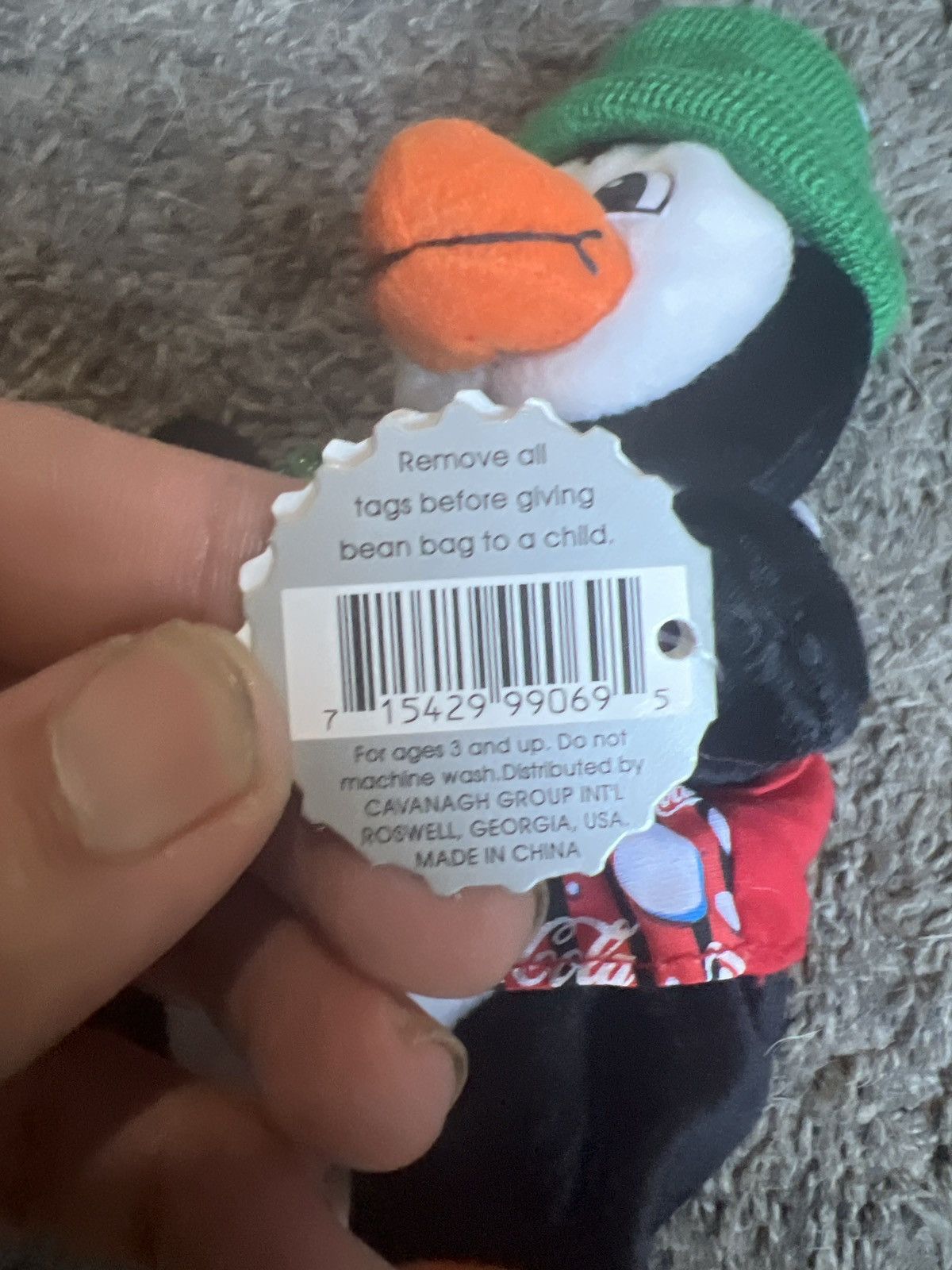 Coca Cola 1999 Coca-Cola Penguin In Striped Vest Bean Bag Plush Size ONE SIZE - 5 Thumbnail
