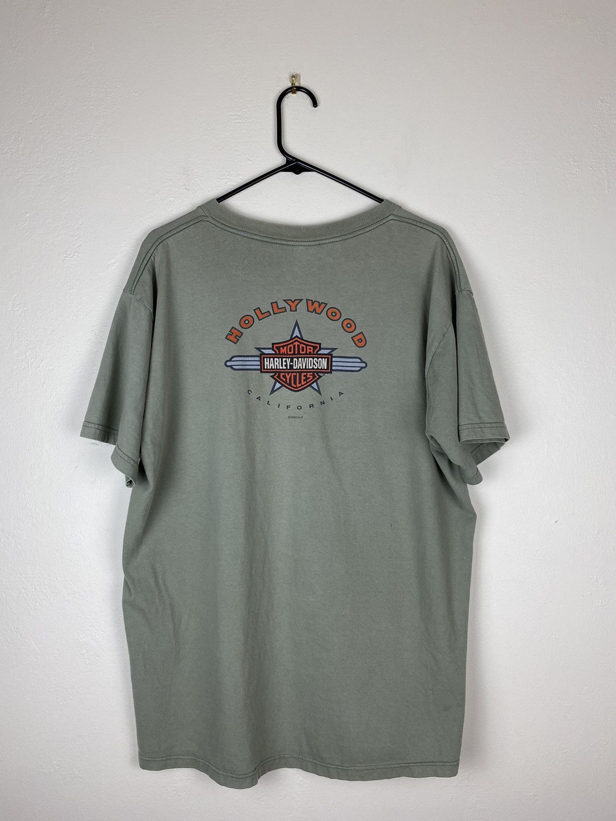 Harley Davidson × Vintage Vintage Hollywood Harley Davidson 2000 Rare T shirt olive Size US XL / EU 56 / 4 - 1 Thumbnail