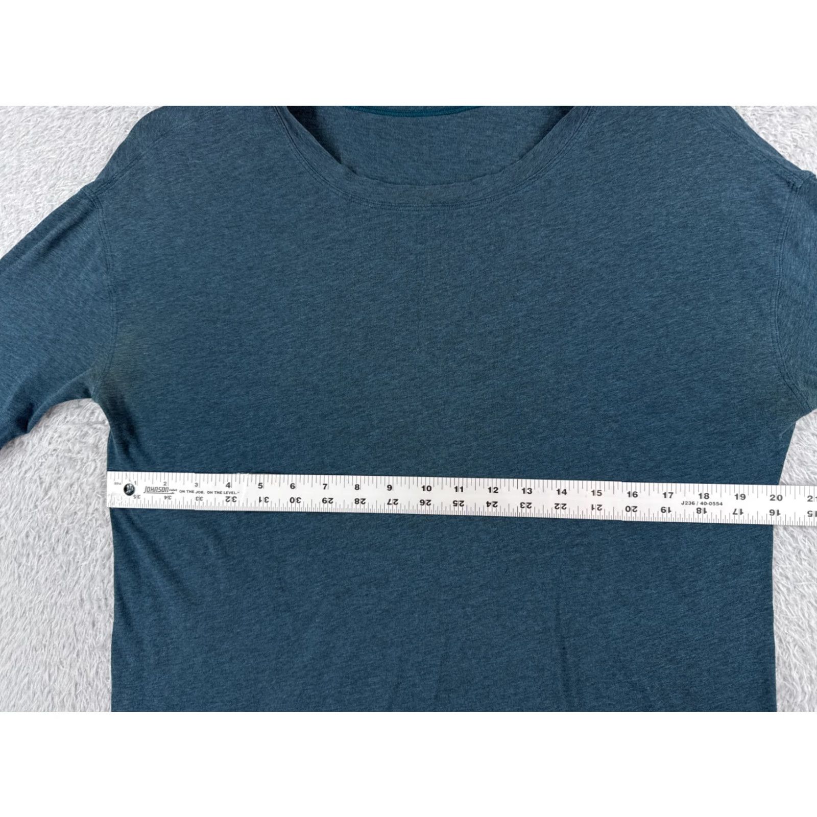 Lululemon Lululemon Shirt Women 8 Teal Heathered Short Sleeve Boat Neck READ ME Size M / US 6-8 / IT 42-44 - 7 Thumbnail
