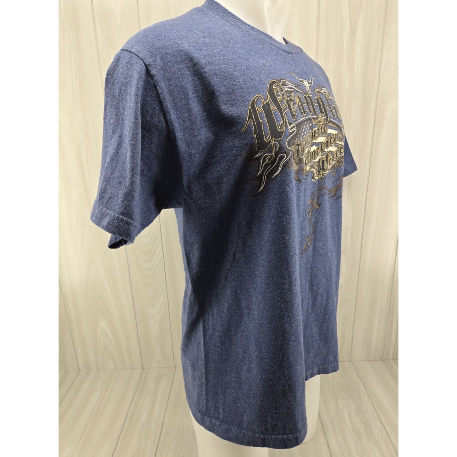 Wrangler Wrangler Shirt Mens Large Blue Short Sleeve American Flag Crew T Shirt Tee Size US L / EU 52-54 / 3 - 5 Thumbnail