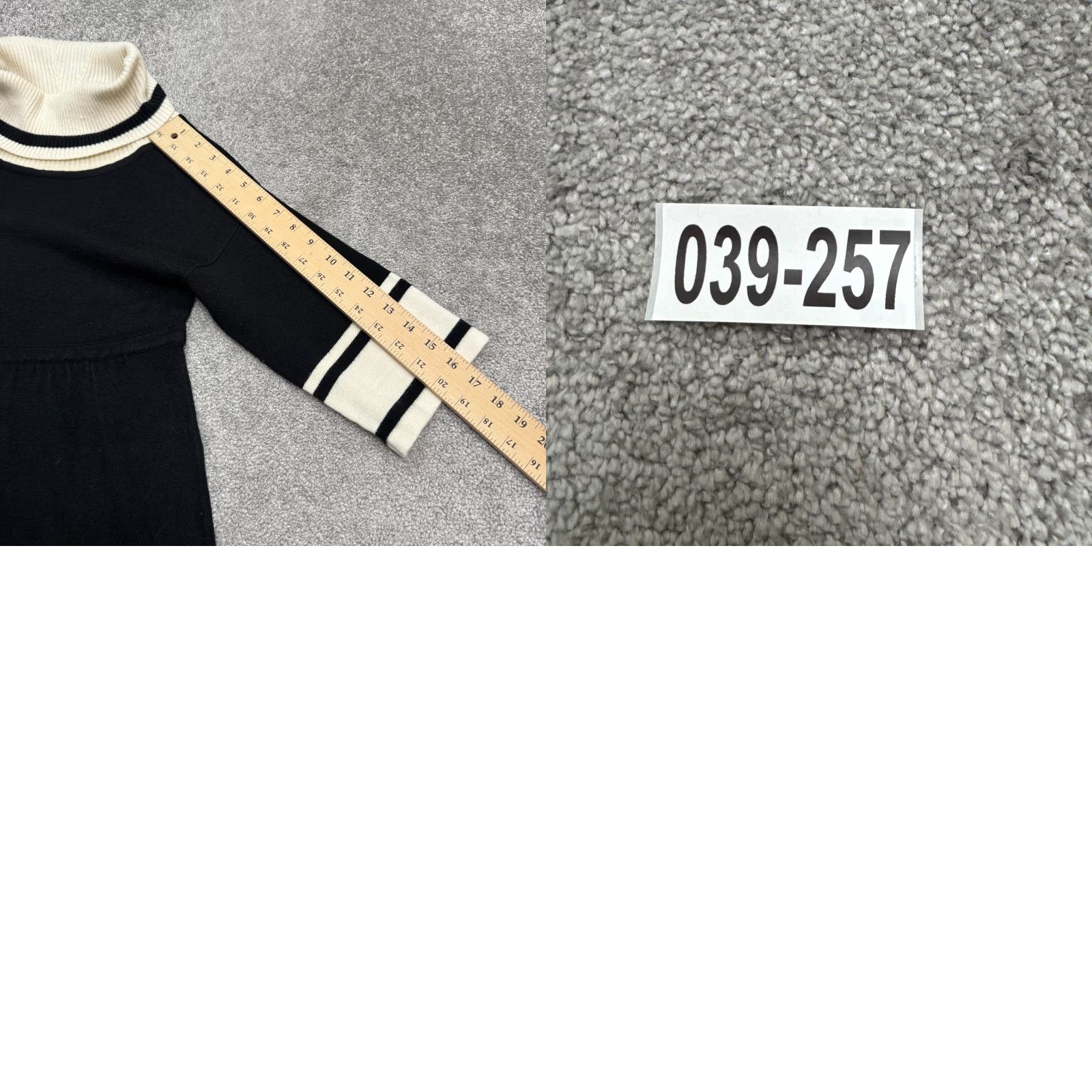 MAGGY LONDON Maggy London Turtleneck Midi Sweater Dress Womens Small Black White Striped Knit Size S / US 4 / IT 40 - 9 Thumbnail
