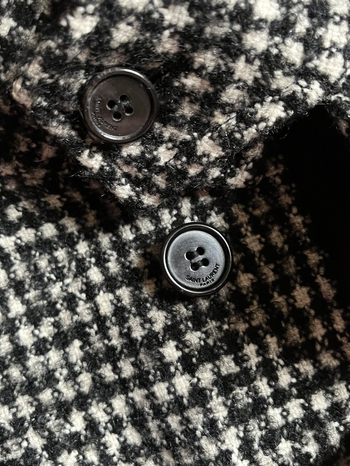 Saint Laurent Paris F/W16 Checkered Overcoat Jacket Size S / US 4 / IT 40 - 4 Thumbnail
