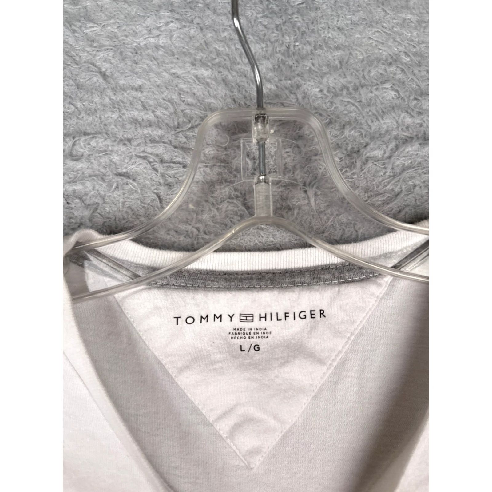 Tommy Hilfiger Tommy Hilfiger Shirt Adult Large White Crew Neck Slim Fit Spellout Logo T-Shirt Mens Size US L / EU 52-54 / 3 - 7 Thumbnail