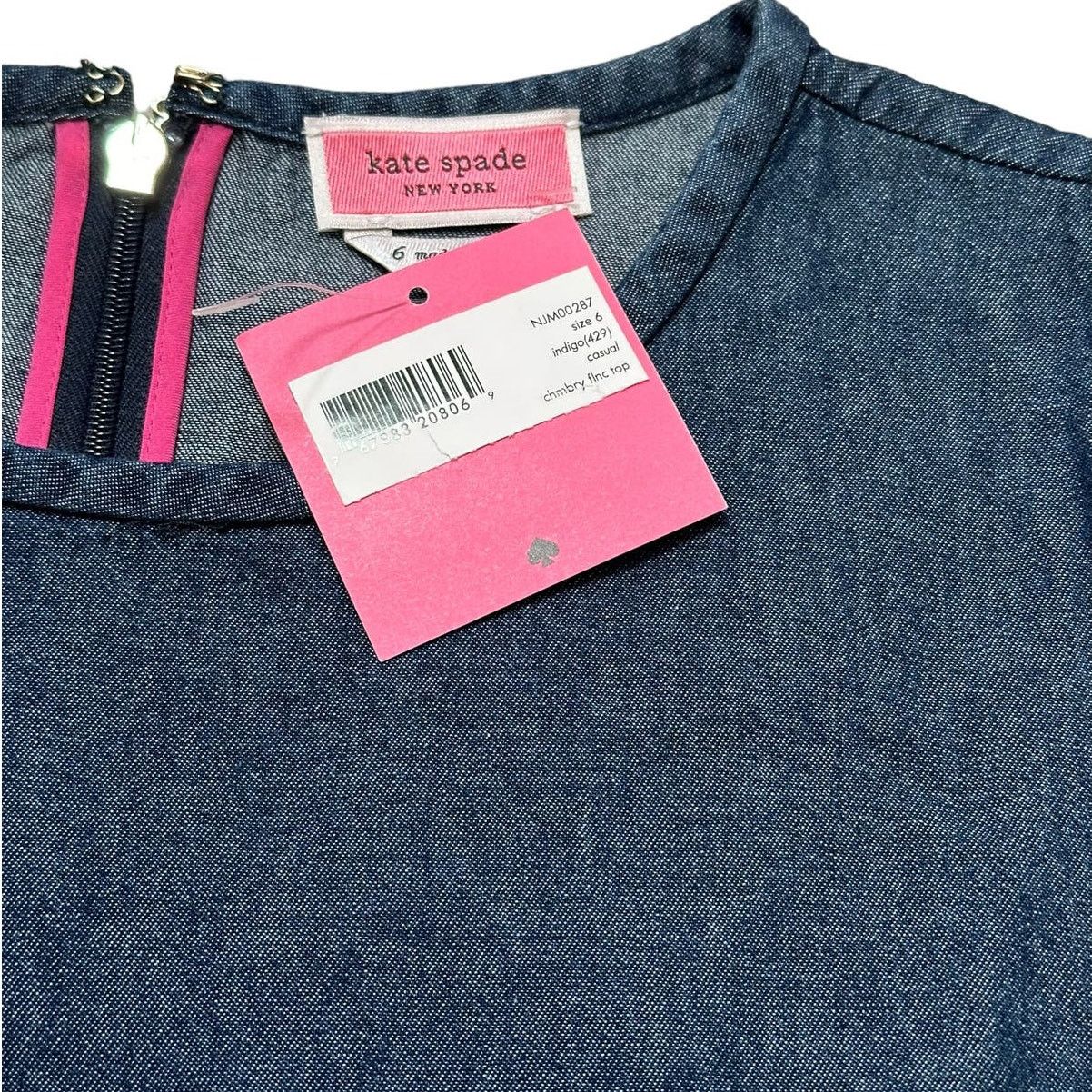 Kate Spade Kate Spade Chambray Flounce Top size 6 Casual Indigo Size M / US 6-8 / IT 42-44 - 7 Thumbnail