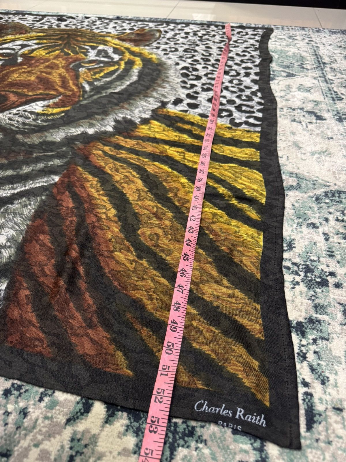 Anglo-Italian CHARLES RAITH MASSIVE TIGER MOTIVE SILK WOOL SCARF Size ONE SIZE - 3 Thumbnail