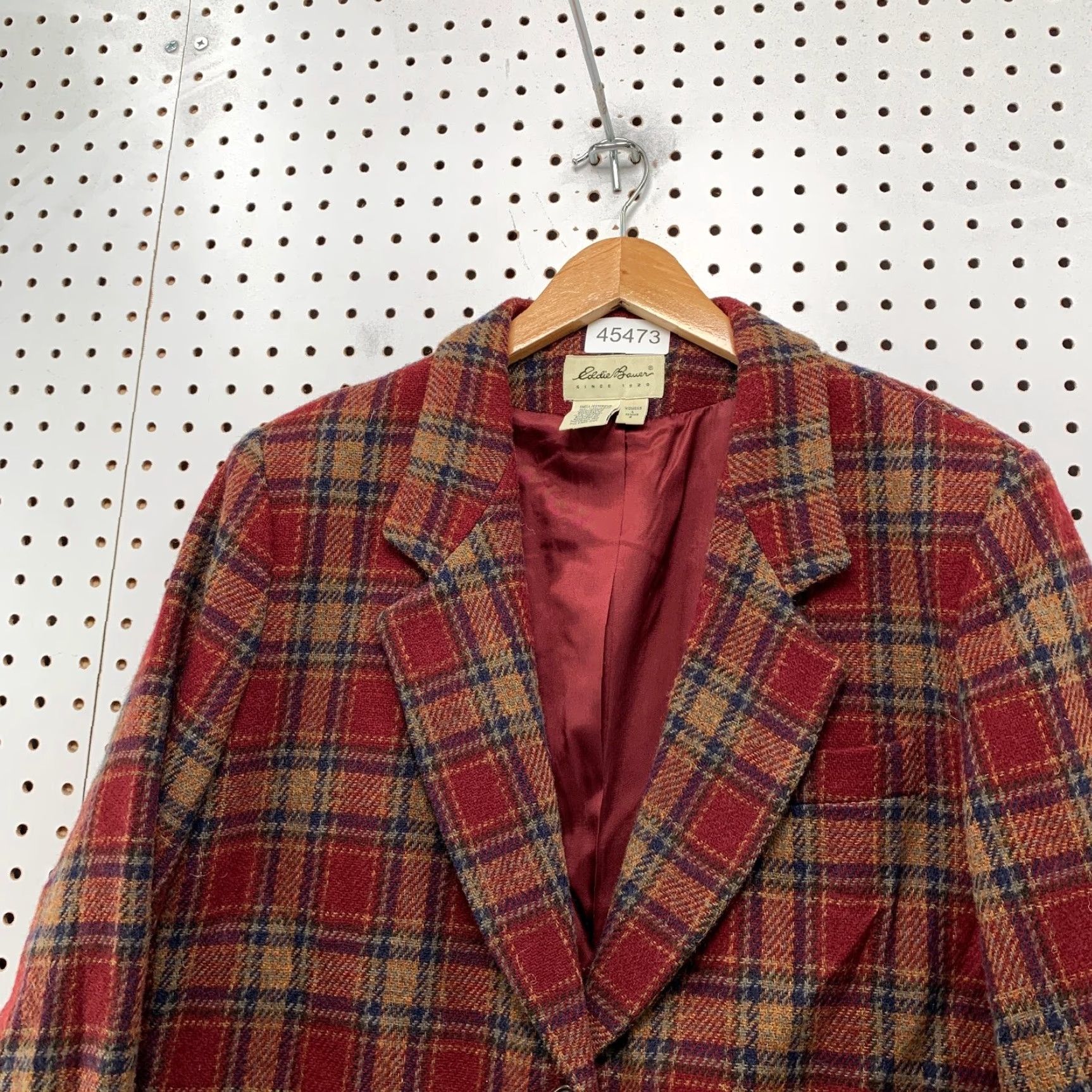 Eddie Bauer VINTAGE Eddie Bauer Wool Blazer Womens Large Red Plaid Boyfriend Academia Y2k Size L / US 10 / IT 46 - 4 Thumbnail