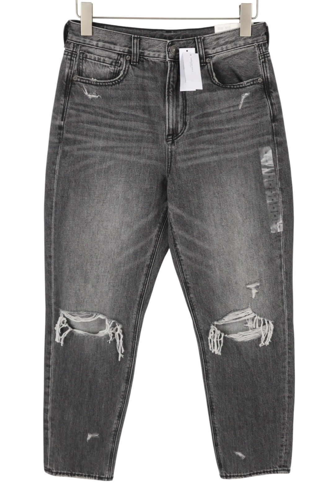 American Eagle Outfitters MOM W29 Dark Grey Distress Jeans 88791 Size 29" - 2 Thumbnail
