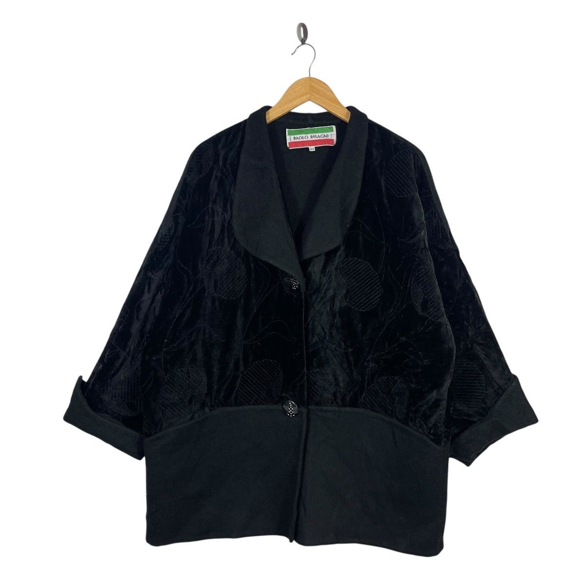 Vintage Vintage Paolo Bisagni Velvet Wool Cashmere Oversized Jacket Size 3XL / US 20-22 - 1 Thumbnail