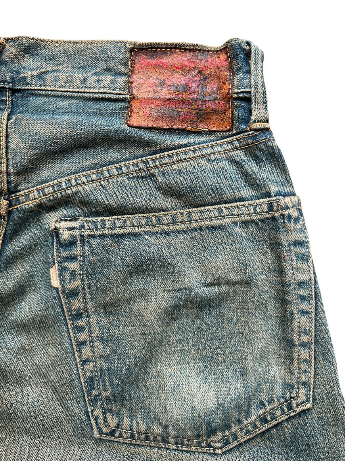 Vintage Vintage Sewing Chop Selvedge Distressed Mudwash Denim Jeans Size 29" - 10 Thumbnail