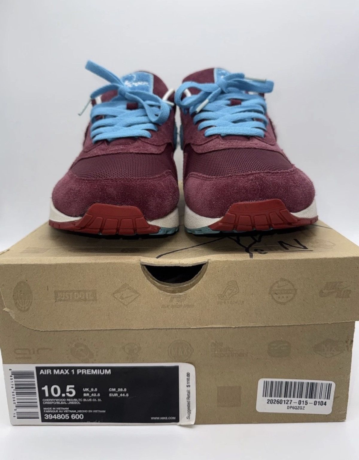 Nike × Parra Nike Air Max 1 Premium Patta x Parra Cherrywood SZ 10.5 US Size US 10.5 / EU 43-44 - 7 Thumbnail