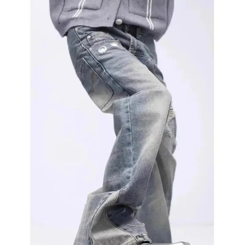 Japanese Brand Retro straight leg casual patchwork jeans Size US 32 / EU 48 - 2 Thumbnail