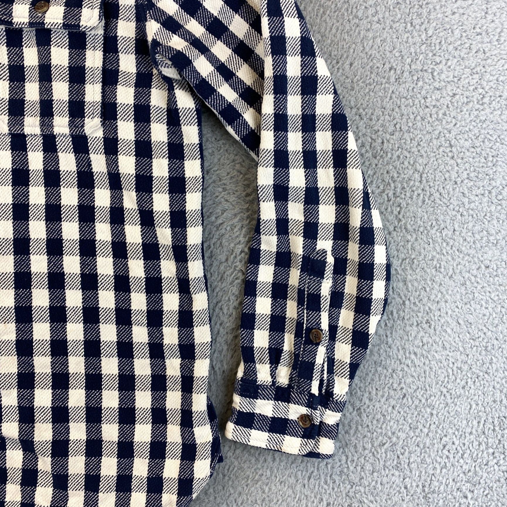 Gap VINTAGE Gap Mens Heavy Cotton Shirt M White Black Checked Long Sleeve Button-Up 90s Mens Size US M / EU 48-50 / 2 - 7 Thumbnail