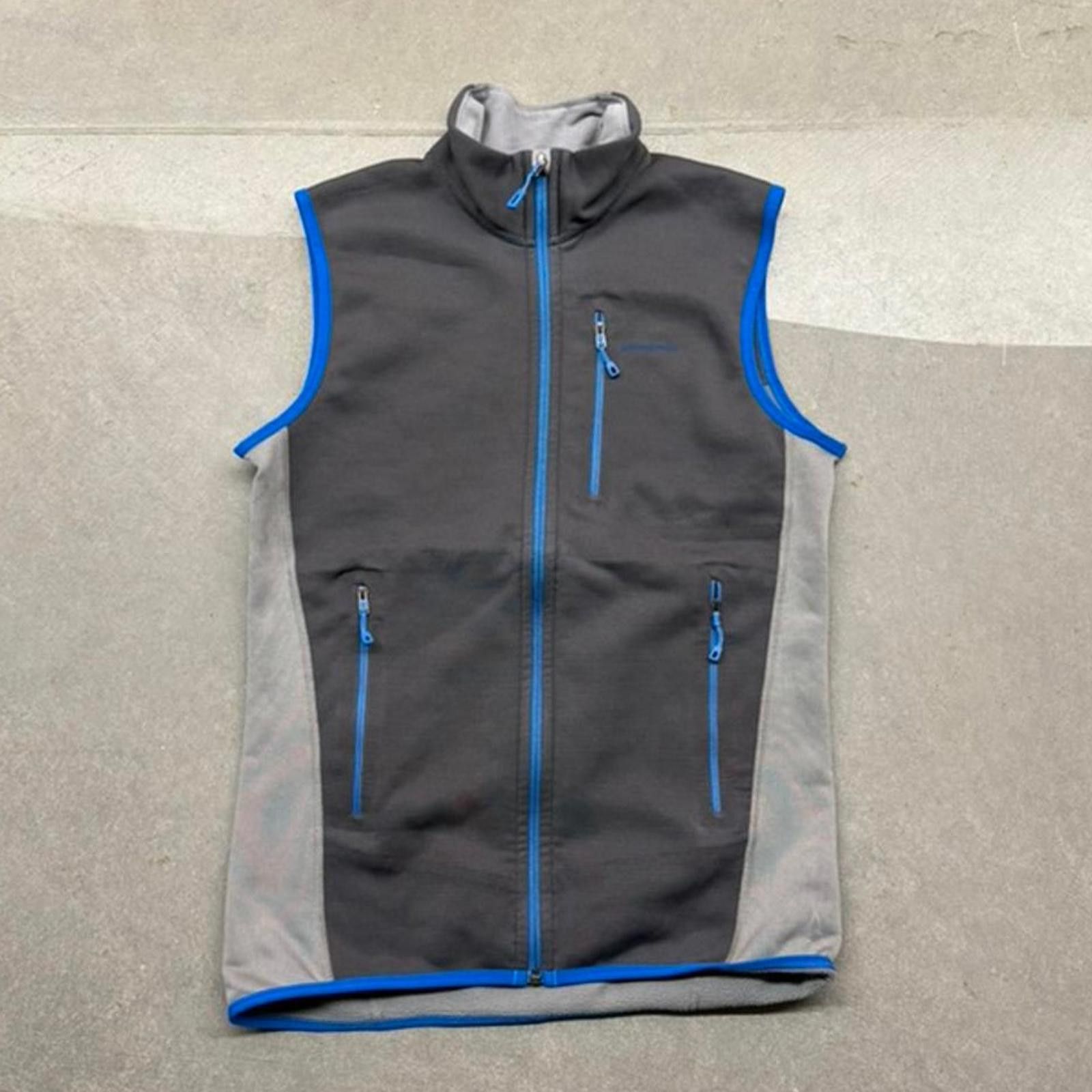 Patagonia Mens Small Piton Hybrid Vest Gray/Blue Softshell