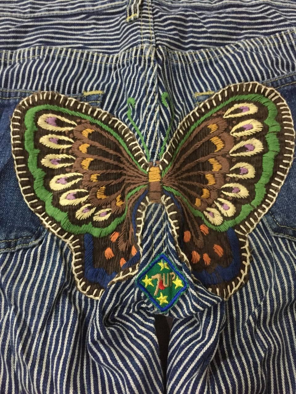 Japanese Brand SICK CRAZY POEM FLARE PATCHWORK DENIM PANTS Size 30" / US 8 / IT 44 - 7 Thumbnail