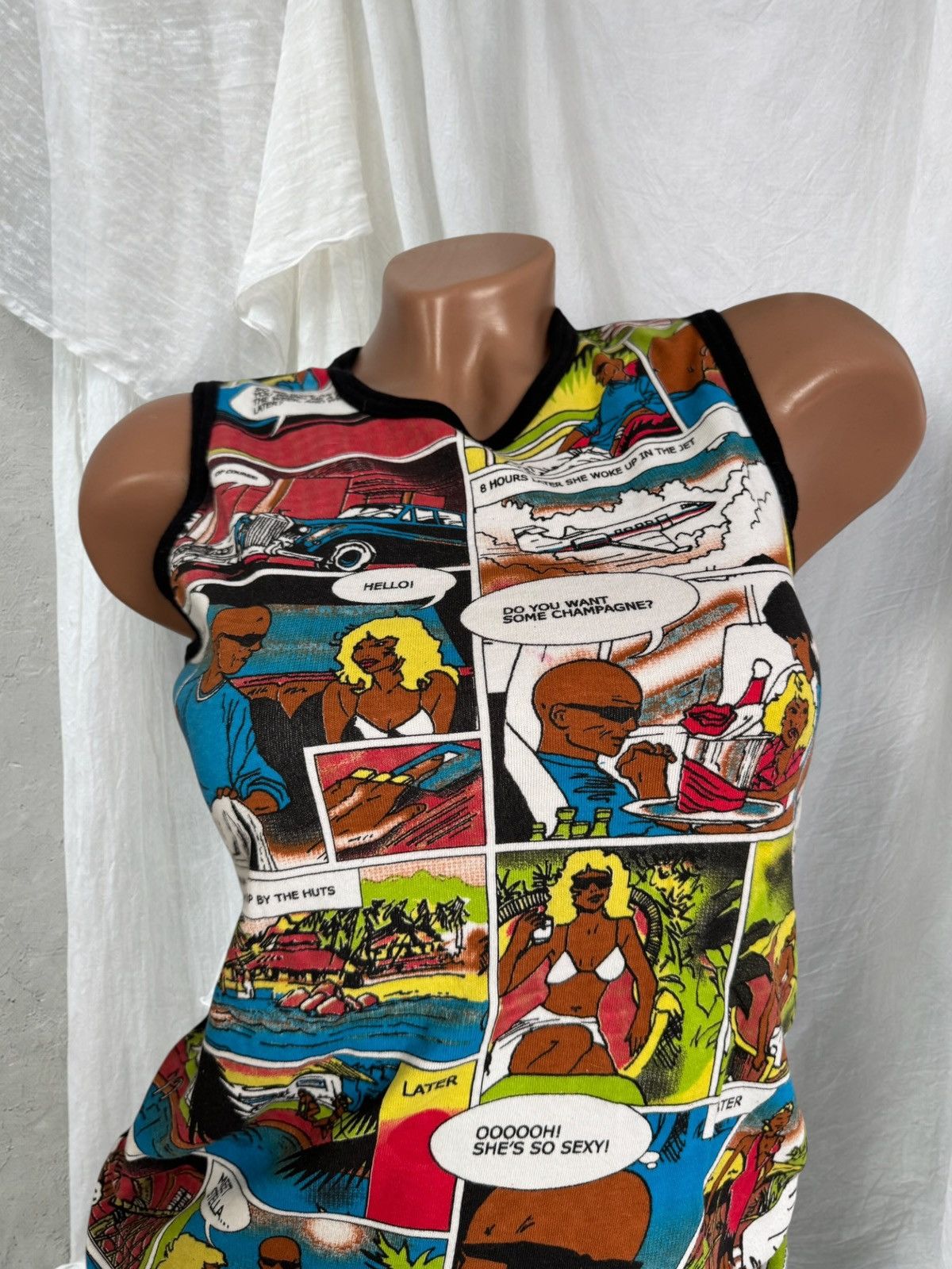 Hysteric Glamour 2000’s Aesthetic Vintage Y2K Glamour Comics Print Tank Top Size M / US 6-8 / IT 42-44 - 2 Thumbnail