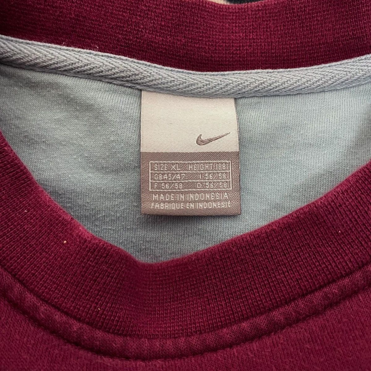 Nike × Vintage Rare Vintage Sweatshirt Nike Big Logo Small Swoosh Drill Y2K Size US XL / EU 56 / 4 - 3 Thumbnail