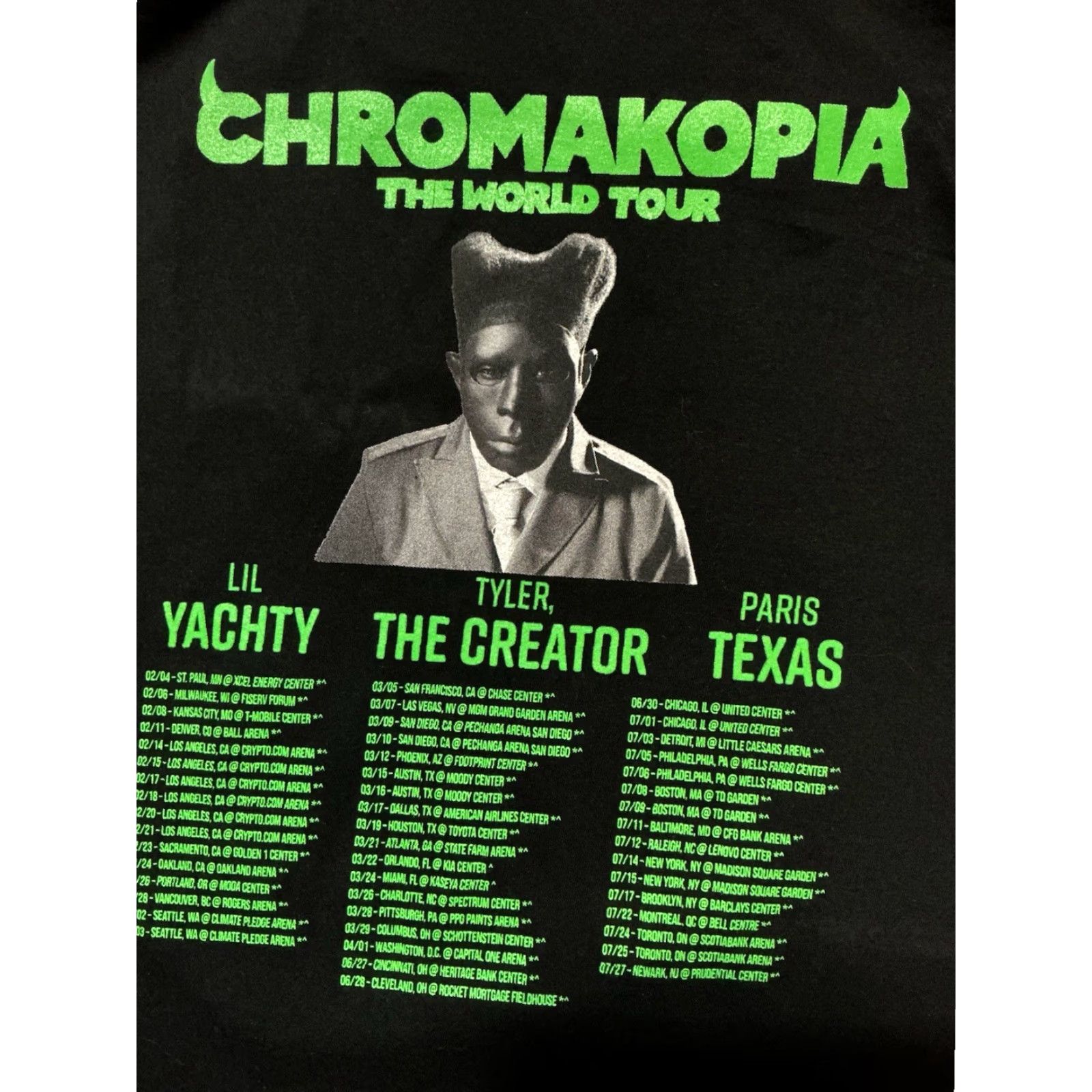 Vintage Tyler The Creator Chromakopia World Tour Lil Yachty Graphic Black T-Shirt L Mens Pro Dada Size L Size US L / EU 52-54 / 3 - 7 Thumbnail